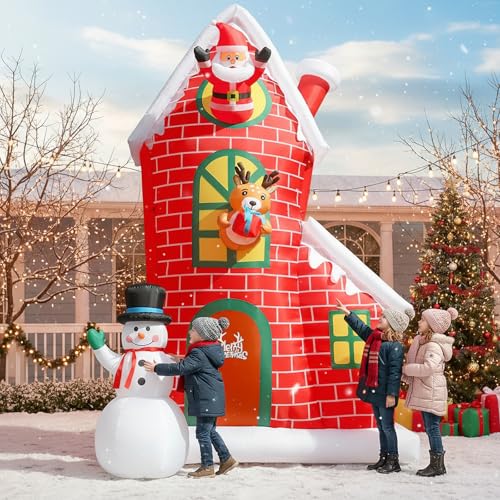 8 FT Christmas Inflatables Santa Claus with Gifts Bag, LED Light, Outdoor Decor F2174