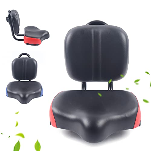 Backrest Saddle Bike Seat with Back Support, Faux Leather, Universal Fit V598931