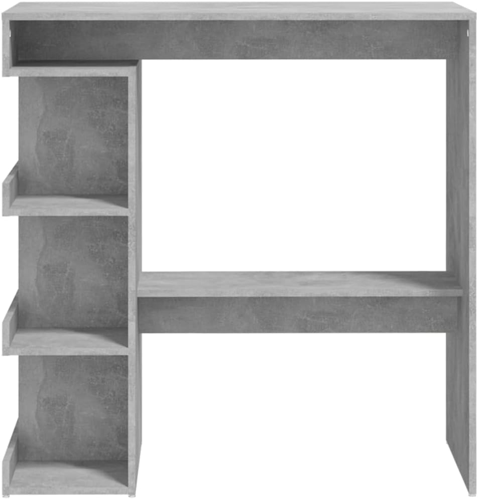 Dining Table with Storage Rack Concrete Gray Engineered Wood T304