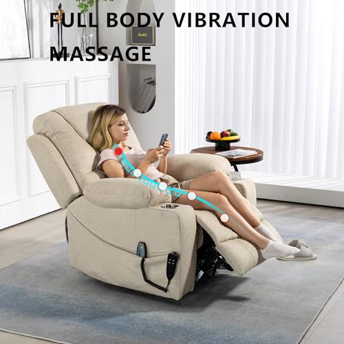 Power Lift Chair Recliner with Massage and Heat for Adults, Dual Motor H2507