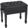 Adjustable Height Piano Bench with Storage, Heavy Duty Wooden Piano Stool Keyboard Bench with PU Leather Cushion, Brown