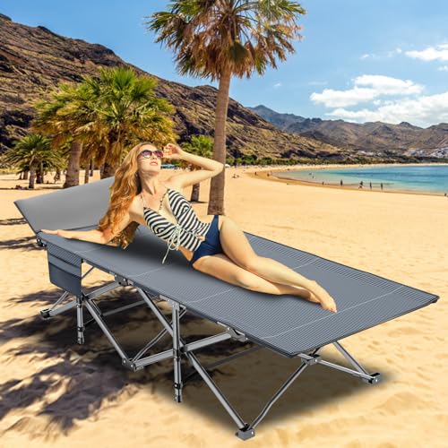 ABORON Oversized Folding Camping Cot for Adults, Double Layer 1200D, with Mat & Carrying Bag S2407