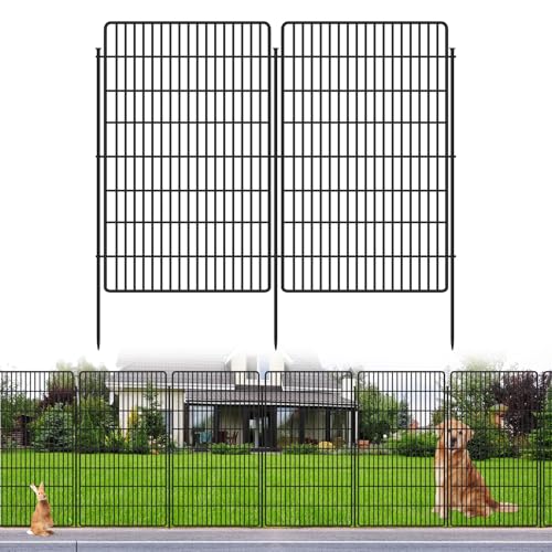 10 Panels Garden Fencing Animal Barrier, 33in x 24ft Rustproof Dog Fence W482439
