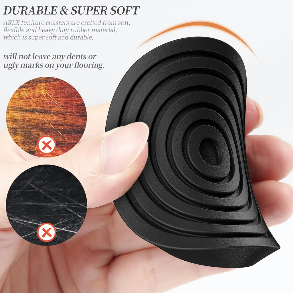 Furniture Coasters Caster Cups 2.5 Inch Non Slip Rubber Pads for Hardwood Floors Z829584