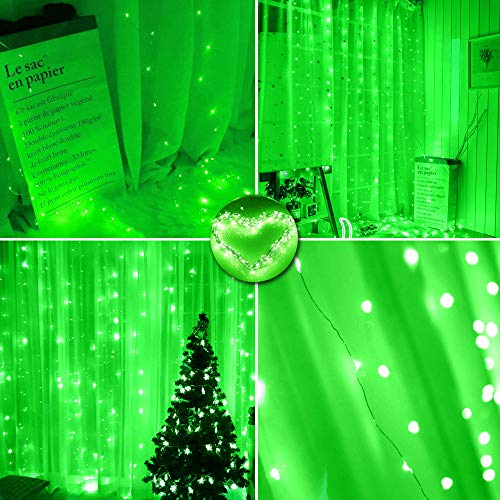 300 LED Curtain Christmas String Lights with Remote Control USB Power for Bedroom Home Decor K9828
