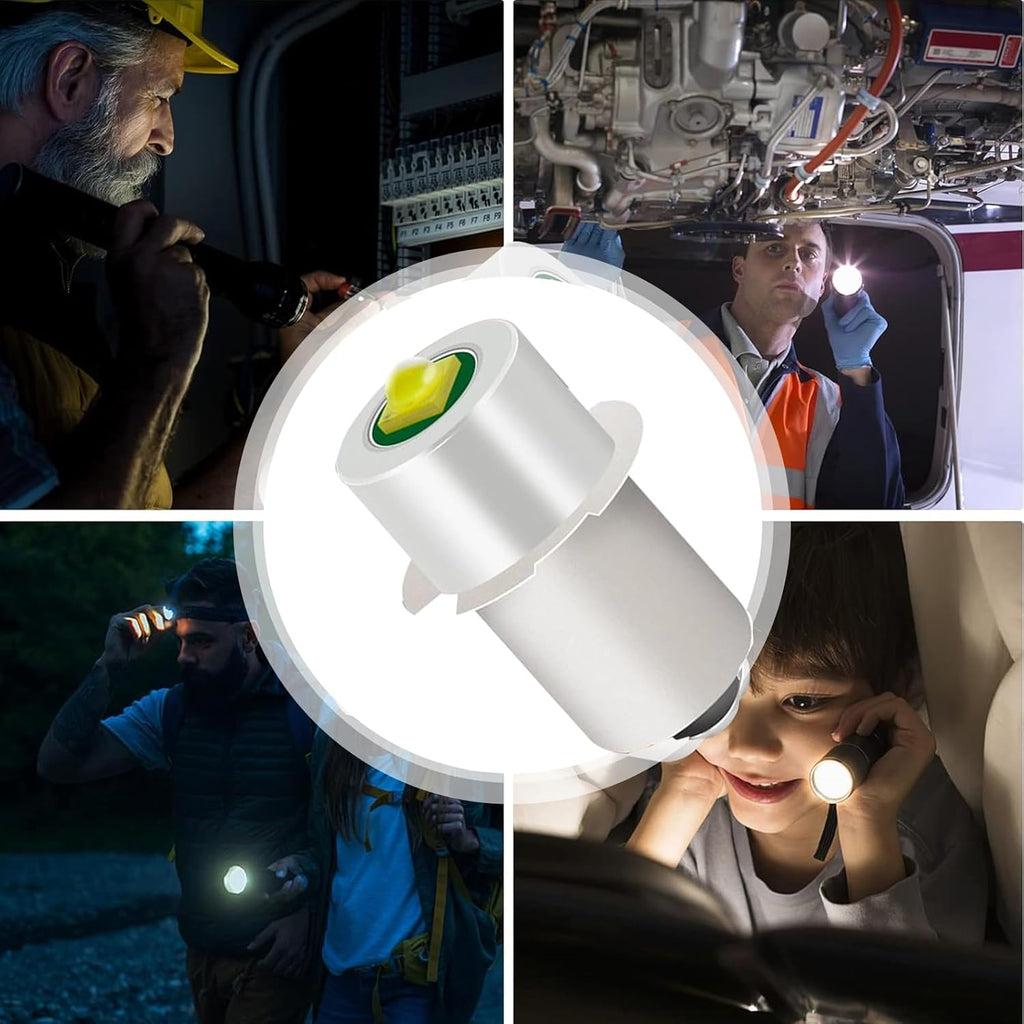 4 Pack LED Flashlight Bulb P13.5S PR2 Conversion Kit 3W White for 2-4C&D Cell Torch Lantern Y32684
