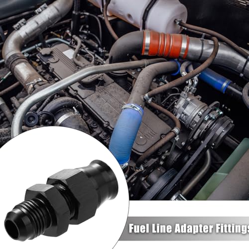 6AN Male to 3/8" Hardline Compression Fitting Adapter, Black Anodized Aluminum N259724