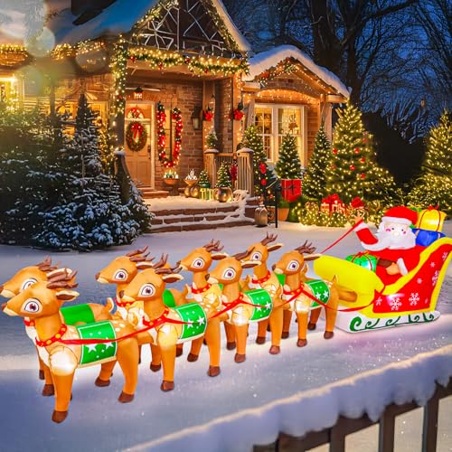 14 FT Christmas Inflatables Santa Claus Outdoor Decoration with LED Lights T4407