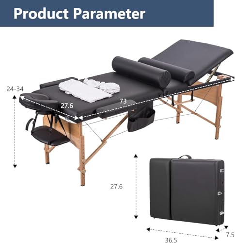 PayLessHere Massage Bed Portable Folding Spa Table with Non-Woven Bag P611882