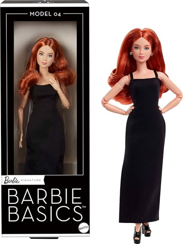 Barbie Basics Model 04 Collector Doll with Red Curly Hair and Black Mini Dress O916