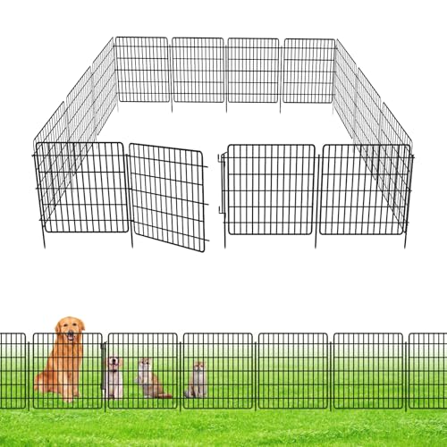 10 Panels Garden Fencing Animal Barrier, 33in x 24ft Rustproof Dog Fence W482439