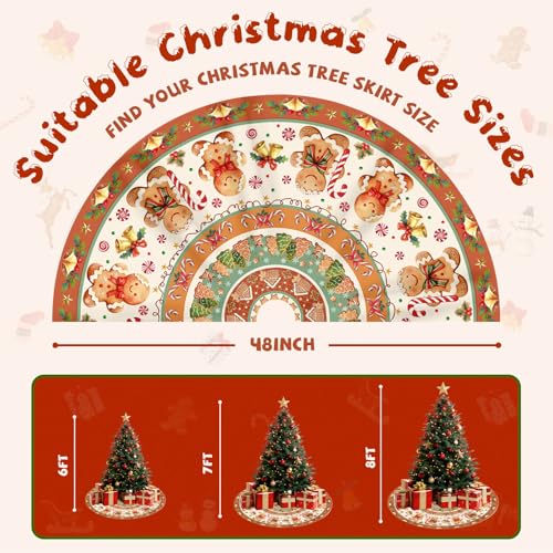 Christmas Tree Skirt 36 Inch with Snowman Reindeer Santa Snowflake L183244