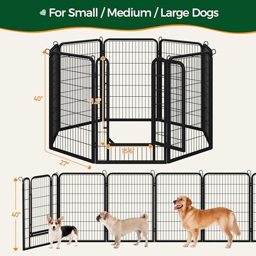 Yaheetech Dog Playpen Outdoor 40 Inch 8 Panels Metal Pet Fence I4784