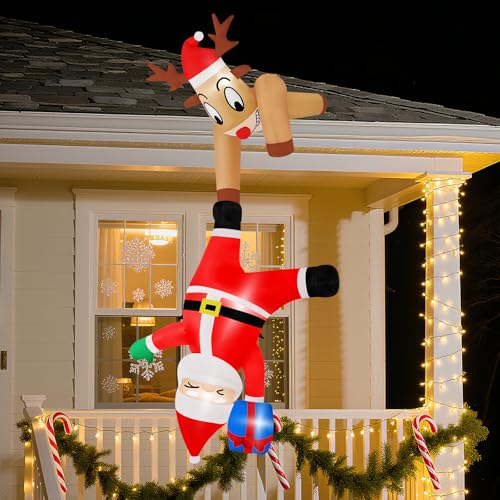 B&D 12FT Giant Christmas Inflatables Snowman Outdoor Decorations with Rotating LED Lights B36000