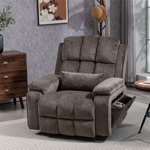 Lift Chair Recliner with Massage and Heat, Heavy Duty for Seniors, Brown V12888