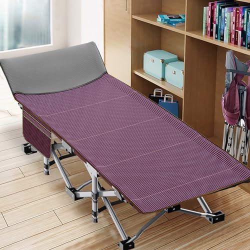 LILYPELLE Folding Camping Cot, Extra Wide Heavy Duty with Carry Bag Z15817