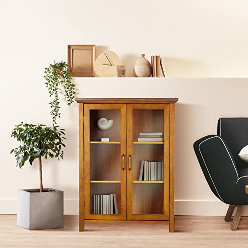 Teamson Home Avery Wooden Freestanding Floor Cabinet with 2 Adjustable Shelves, Oiled Oak C453