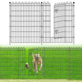 Decorative Metal Garden Fence for Yard, 32in H x 23.6ft L, Animal Barrier K800603
