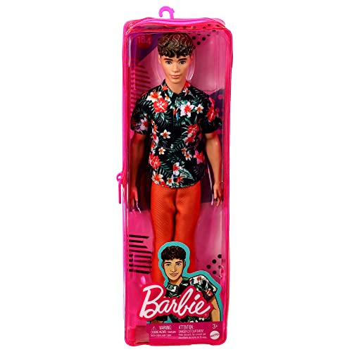 Barbie Fashionistas Ken Doll #184 with Hawaiian Shirt and Orange Pants F4234