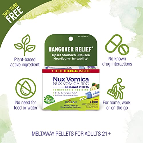 Boiron Nux Vomica 30C Homeopathic Medicine, 3 Count (240 Pellets) E19647