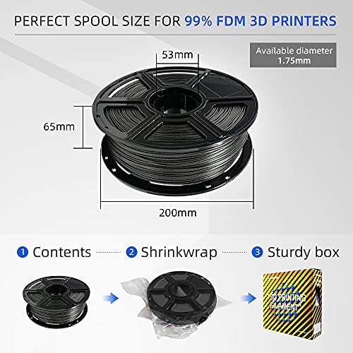 FLASHFORGE PLA Filament 1.75mm Burnt Titanium, Color Changeable 3D Printer Filament 1kg T433110