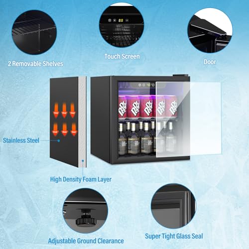 Compact Freestanding Beverage Refrigerator and Skincare Fridge, 0.9 Cu Ft Mini Fridge N768451