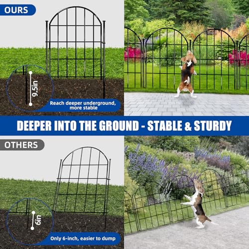 26 Pack Decorative Garden Fence, 22in x 28ft Arched No Dig Border, Rustproof Metal Animal Barrier N93965