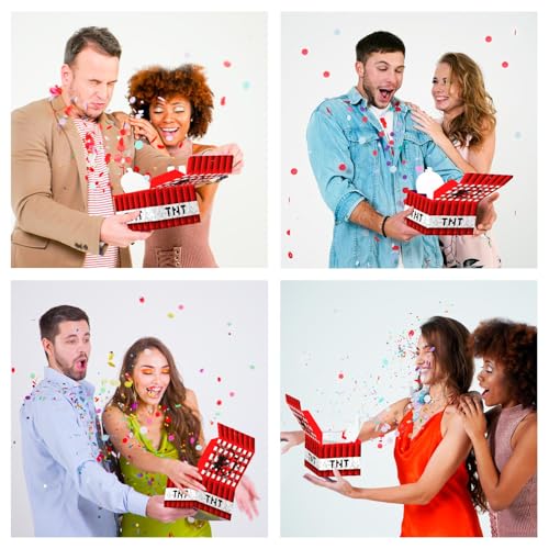 FETTIPOP Merry Christmas Exploding Confetti Gift Box, Pop Up Surprise, Prank Gift Wrapping Idea E58876