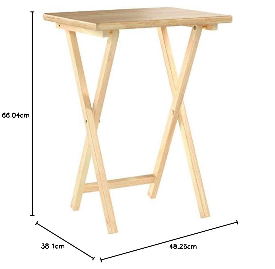 Amazon Basics Portable TV Dinner 4-Pack Folding Tray Table with Storage Rack, Black M404