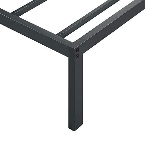 PrimaSleep 18 Inch Heavy Duty Steel Slat Bed Frame, Full, Black P73898