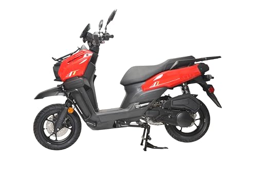 HHH Tank 150 Moped Gas Scooter 150cc Automatic Adult Bike, 12 inch Aluminum Wheels, White H60677