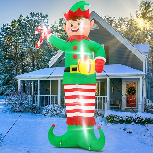 Giant Inflatable Santa Claus with LED Lights Outdoor Christmas Decorations W1618