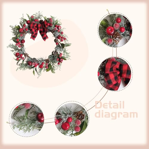 idyllic 4 PCS 12 Inch Christmas Wreath Set with Pine and Berries J67126