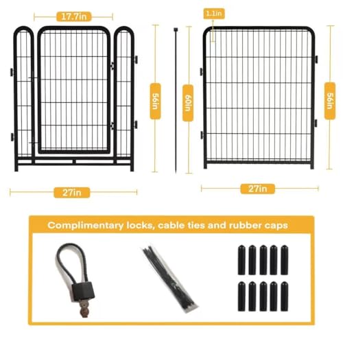 Tall Garden Fence 32in 8 Panels Metal Dog Pen Outdoor for Yard G496561