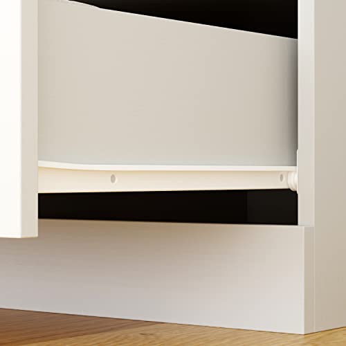 ECACAD Large Wardrobe Armoire with Shelves, Drawers & Hanging Rod, White U2635