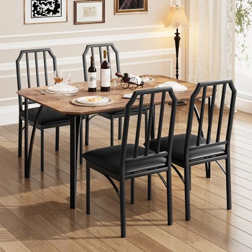 GAOMON Dining Table Set for 2 with Cushion Seats, Rustic Brown L77092
