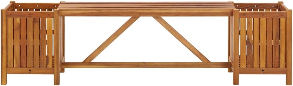 vidaXL Planter Bench Outdoor Wooden Seat with Raised Plant C957