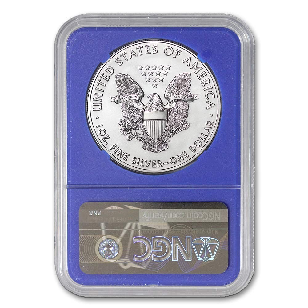 1 oz American Silver Eagle Coin MS70 Heraldic Eagle T-1 by CoinFolio L4401