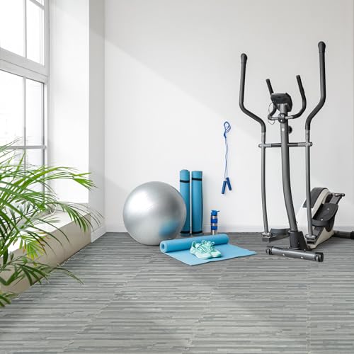 Sorbus Wood Grain EVA Interlocking Floor Mats with Borders J287