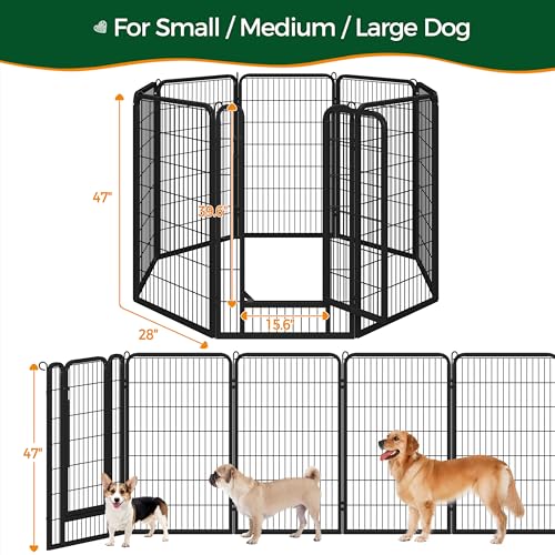 Yaheetech Dog Playpen Outdoor 40 Inch 8 Panels Metal Pet Fence I4784
