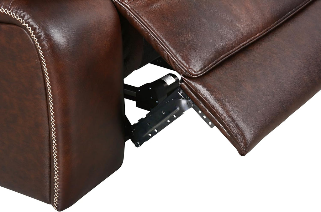 Abbyson Living Vanessa Top Grain Leather Power Reclining Sectional, Brown F71472