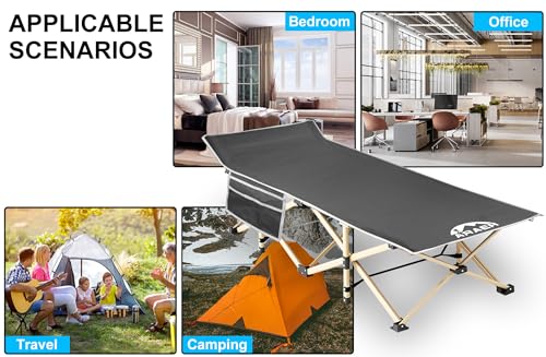 Camping Cot with Mattress, Portable Folding Bed with Carry Bag for Adults C4766