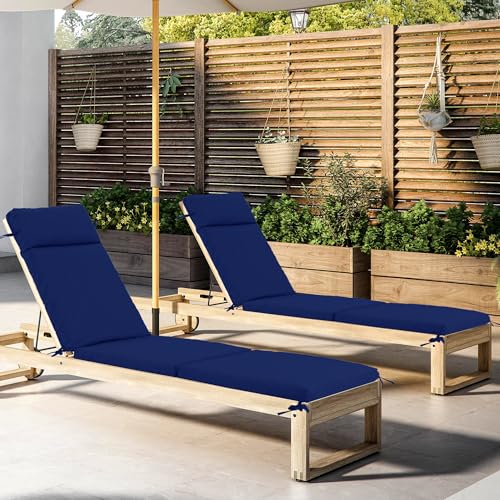 Chaise Lounge Cushion 72x21x3 Inch Set of 2 Outdoor Patio Cream B783089