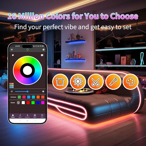 RGB LED Strip Lights 100FT with Remote & App Control for Bedroom Decor V138