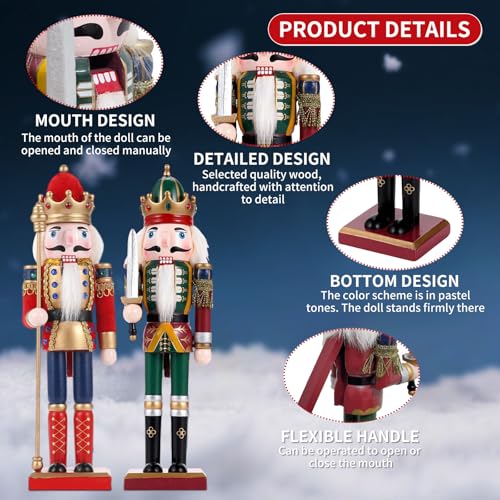 11.8 Inch Wooden Nutcracker Christmas Decor T403