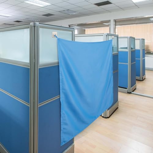 Pinkunn 40 x 48 Inch Office Cubicle Curtain with Self Adhesive Hooks, Black P925