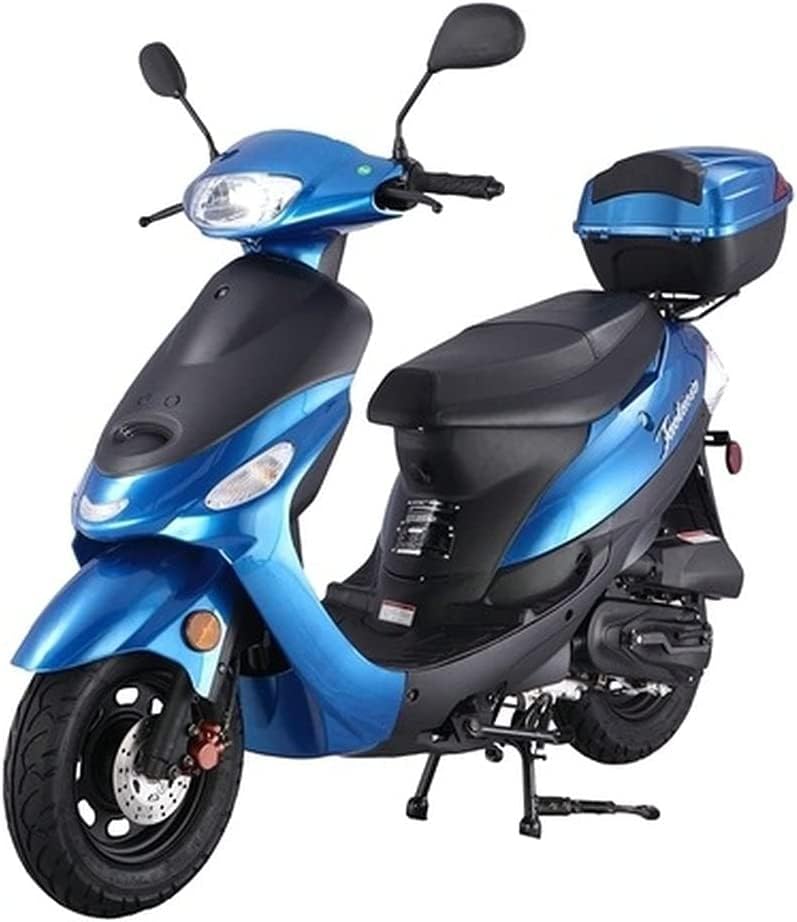 HHH 49cc/50cc Gas Scooter Moped with Rear Storage Trunk (Black) B62936