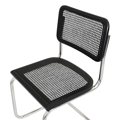 Marcel Breuer Cesca Cane Cantilever Side Chair Chrome Steel Frame Walnut Wood J99405