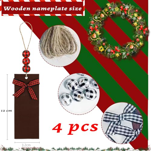 4 Pack Christmas Stockings with Name Tags, 18" Large Deer Santa Non-Woven K784821