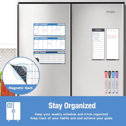 Magnetic Whiteboard for Fridge with Dry Erase Markers, 5 Sheets T342074